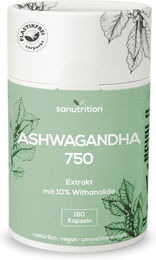 Sanutrition Ashwagandha 750 mg Kapseln 120 Stück ohne Zusatzstoffe – Bild 1 von 2