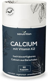 Sanutrition Calcium Citrat mit Vitamin K2 Kapseln ohne Zusatzstoffe – Bild 1 von 3