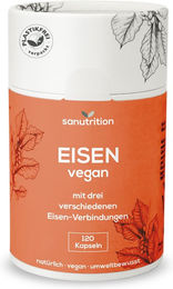 Sanutrition Eisen Kapseln vegan 21 mg 120 Stück ohne Zusatzstoffe – Bild 1 von 3