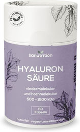 Sanutrition Hyaluronsäure 500 mg Kapseln vegan ohne Zusatzstoffe 60 Stück – Bild 1 von 3
