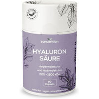 Produktbild von Sanutrition Hyaluronsäure 500 mg Kapseln vegan ohne Zusatzstoffe 60 Stück