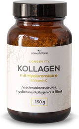 Sanutrition Kollagen Typ I aus Rind mit Hyaluronsäure und Vitamin C Pulver ohne Zusatzstoffe 150 g – Bild 1 von 3