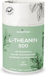 Sanutrition L-Theanin 500 mg Kapseln ohne Zusatzstoffe 180 Stück – Bild 1 von 2