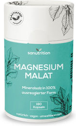 Sanutrition Magnesiummalat 800 mg Kapseln vegan ohne Zusatzstoffe 180 Stück – Bild 1 von 2
