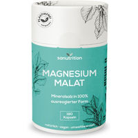 Produktbild von Sanutrition Magnesiummalat 800 mg Kapseln vegan ohne Zusatzstoffe 180 Stück