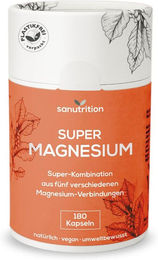 Sanutrition Super Magnesium Komplex Kapseln ohne Zusatzstoffe 180 Stück – Bild 1 von 3