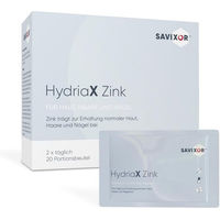 Produktbild von Savixor HydriaX Zink Pulver vegan, 20 x 5,3 g, 5 mg Zink pro Portion, laktosefrei und glutenfrei