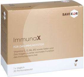 Savixor ImmunaX Vitamin Pulver mit Vitamin C, D, B6, B12, Selen und Zink, 20 x 5 g, Halal – Bild 1 von 2