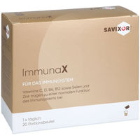 Produktbild von Savixor ImmunaX Vitamin Pulver mit Vitamin C, D, B6, B12, Selen und Zink, 20 x 5 g, Halal