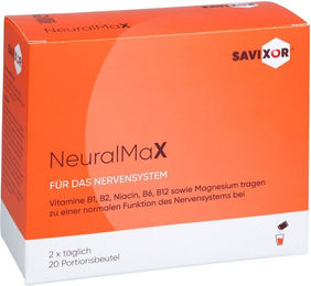 Savixor NeuralMaX Pulver mit Astaxanthin, Vitaminen und Mineralstoffen, 20 x 5 g, glutenfrei und laktosefrei – Bild 1 von 2