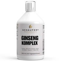 Produktbild von Schaufert Performance Ginseng Komplex flüssig mit Taigawurzel, Ingwer, Koffein, Vitamin C und Vitamin B12, vegan, 500 ml
