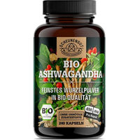 Produktbild von Scheunengut Bio Ashwagandha Kapseln vegan und ohne Zusatzstoffe 240 Stück