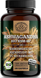 Scheunengut BIO Ashwagandha KSM-66 mit 5% Withanoliden Kapseln 180 Stück ohne Zusatzstoffe – Bild 1 von 4
