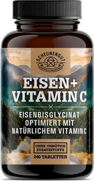 Scheunengut Eisen Bisglycinat mit Vitamin C hochdosiert 240 vegane Tabletten ohne Zusatzstoffe – Bild 1 von 2