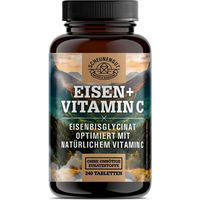 Produktbild von Scheunengut Eisen Bisglycinat mit Vitamin C hochdosiert 240 vegane Tabletten ohne Zusatzstoffe