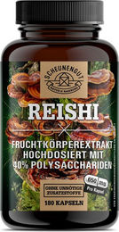Scheunengut Reishi Extrakt hochdosiert 20:1 mit 40% Polysaccharide Kapseln 180 Stück – Bild 1 von 3