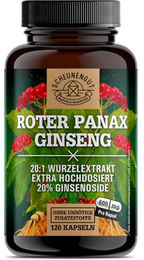 Scheunengut Roter Panax Ginseng Kapseln Hochdosiert Vegan ohne Zusatzstoffe 120 Kapseln – Bild 1 von 7