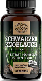 Scheunengut Schwarzer Knoblauch 25:1 Extrakt mit S-Allylcystein, Allicin und Alliin Kapseln 180 Stück – Bild 1 von 4