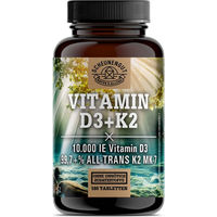 Produktbild von Scheunengut Vitamin D3 K2 Hochdosierte Depot Kapseln mit 10000 IE D3 und 200µg K2 vegan ohne Zusatzstoffe 180 Kapseln