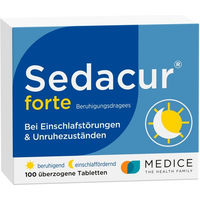 Produktbild von Sedacur forte Beruhigungsdragees von Medice, pflanzlich, vegetarisch, glutenfrei und laktosefrei, 100 Stück