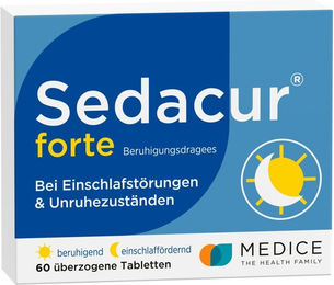 Sedacur forte Beruhigungsdragees von Medice pflanzlich vegetarisch glutenfrei und laktosefrei 60 Stück – Bild 1 von 6