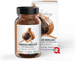 Sekoya Swiss Schwarzer Knoblauch mit Kalium Kapseln 60 Stück – Bild 1 von 1