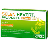 Produktbild von Selen Hevert Pflanzlich Selen 200 µg Kapseln vegan ohne Zusatzstoffe 60 Stück