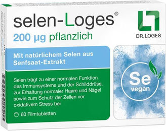 Selen-Loges Selen 200 µg Pflanzlich Filmtabletten Vegan Glutenfrei Laktosefrei 60 Stück – Bild 1 von 2