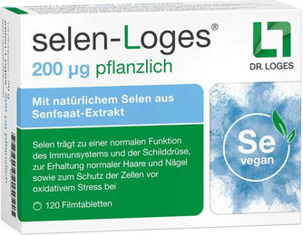 Selen-Loges Selen aus Selenhefe 200 µg Filmtabletten vegan glutenfrei laktosefrei 120 Stück – Bild 1 von 2