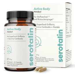 serotalin Active Body Metabol Kapseln mit Garcinia Cambogia, Zink, Chrom, Koffein und Vitaminen – 60 vegane Kapseln – Bild 1 von 4