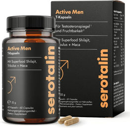 serotalin Testosteron Kapseln für Männer mit Maca, Tribulus, Shilajit und Zink, vegan, 120 Kapseln – Bild 1 von 2