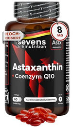 Sevens Nutrition Astaxanthin 8 mg mit Coenzym Q10 Softgel Kapseln 60 Stück glutenfrei laktosefrei ohne Zusatzstoffe – Bild 1 von 7