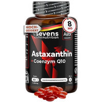 Produktbild von Sevens Nutrition Astaxanthin 8 mg mit Coenzym Q10 Softgel Kapseln 60 Stück glutenfrei laktosefrei ohne Zusatzstoffe