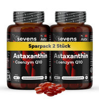 Produktbild von SEVENS NUTRITION Astaxanthin 8 mg und Coenzym Q10 Kapseln mit AstaPure Mikroalgen Extrakt glutenfrei und laktosefrei
