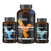 Produktbild von Sevens Nutrition Knochen und Gelenke Pack mit Kurkuma 365 Kapseln, Magnesium Komplex 180 Tabletten und Kollagen 120 Tabletten