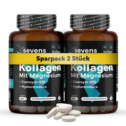 Sevens Nutrition Kollagen Kapseln mit marinem Kollagen Hydrolysat, Hyaluronsäure, Q10, Magnesium und Vitaminen, 240 Kapseln – Bild 1 von 3