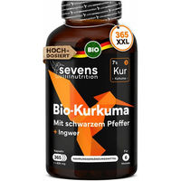 Produktbild von SEVENS NUTRITION Kurkuma Kapseln vegan ohne Zusatzstoffe 365 Stück