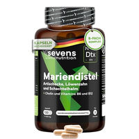 Produktbild von Sevens Nutrition Mariendistel Artischocke Löwenzahn und Cholin Komplex Hochdosiert 120 Kapseln glutenfrei laktosefrei