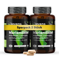 Produktbild von Sevens Nutrition Mariendistel Artischocke und Löwenzahn Komplex mit Cholin 240 Kapseln glutenfrei und laktosefrei