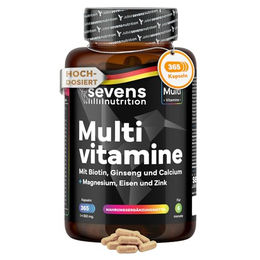 SEVENS NUTRITION Multivitamin Premium mit 26 Vitaminen und Mineralien vegan Kapseln für Männer und Frauen 365 Stück – Bild 1 von 5