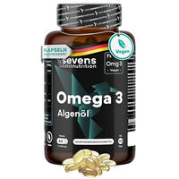 Produktbild von Sevens Nutrition Omega 3 Vegan Algenöl 1000 mg DHA Kapseln 60 Stück vegan glutenfrei laktosefrei