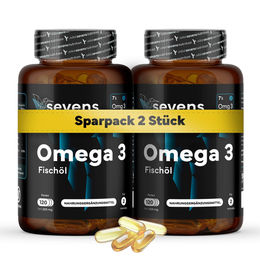Sevens Nutrition Omegatex Omega 3 Fischöl 2000mg hochdosiert mit 720mg EPA und 480mg DHA in Triglycerid-Form 120 Softgel Kapseln glutenfrei und laktosefrei – Bild 1 von 3