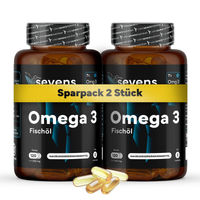 Produktbild von Sevens Nutrition Omegatex Omega 3 Fischöl 2000mg hochdosiert mit 720mg EPA und 480mg DHA in Triglycerid-Form 120 Softgel Kapseln glutenfrei und laktosefrei