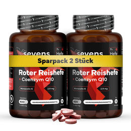 Sevens Nutrition Roter Reis mit Coenzym Q10 Monascus purpureus Hochdosiert 800 Tabletten Glutenfrei und Laktosefrei – Bild 1 von 2
