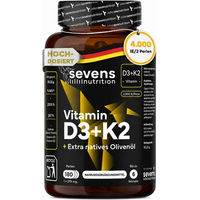 Produktbild von SEVENS NUTRITION Vitamin D3 K2 Kapseln 4000 IE glutenfrei und laktosefrei 180 Kapseln