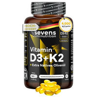 Produktbild von Sevens Nutrition Vitamin D3 K2 Kapseln 4000 IE mit MK7 180 Kapseln glutenfrei und laktosefrei