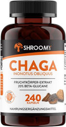 SHROOMY Chaga Extrakt Kapseln vegan ohne Zusatzstoffe 240 Stück – Bild 1 von 1