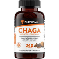 Produktbild von SHROOMY Chaga Extrakt Kapseln vegan ohne Zusatzstoffe 240 Stück
