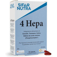 Produktbild von Sifar Nutra 4 Hepa Kapseln mit Silybin aus Mariendistel, Artischocke, Löwenzahn und Cholin, 30 Kapseln, laktosefrei und glutenfrei