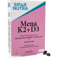 Produktbild von Sifar Nutra Mena K2 + D3 Kapseln mit Vitamin K2 MK-7 100 µg und Vitamin D3 1000 I.E. in Olivenöl
